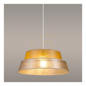 Nevoa Pendelleuchte, 1xE27, Max. 60 W, schwarzes Metall / transparentes PVC-Kabel / silber-goldener Lampenschirm, Ø 50 cm small 3