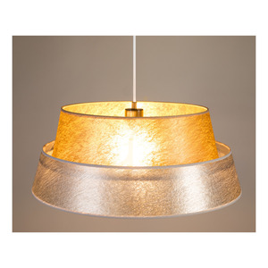 Nevoa Pendelleuchte, 1xE27, Max. 60 W, schwarzes Metall / transparentes PVC-Kabel / silber-goldener Lampenschirm, Ø 50 cm small 4