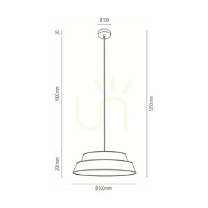 Nevoa Pendelleuchte, 1xE27, Max. 60 W, schwarzes Metall / transparentes PVC-Kabel / silber-goldener Lampenschirm, Ø 50 cm small 5