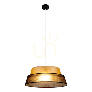 Nevoa Pendelleuchte, 1xE27, Max. 60 W, schwarzes Metall / transparentes PVC-Kabel / schwarz-goldener Lampenschirm, Ø 50 cm small 1