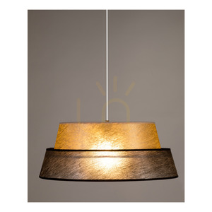 Nevoa Pendelleuchte, 1xE27, Max. 60 W, schwarzes Metall / transparentes PVC-Kabel / schwarz-goldener Lampenschirm, Ø 50 cm small 3