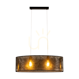 Nevoa Pendelleuchte 2xE27 Max. 40 W, schwarzes Metall / transparentes PVC-Kabel / schwarzer Lampenschirm, 80 cm small 1