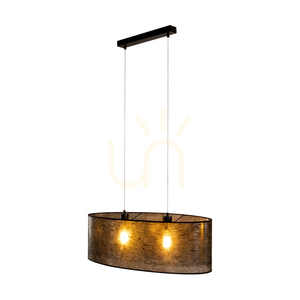 Nevoa Pendelleuchte 2xE27 Max. 40 W, schwarzes Metall / transparentes PVC-Kabel / schwarzer Lampenschirm, 80 cm small 3