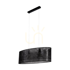 Nevoa Pendelleuchte 2xE27 Max. 40 W, schwarzes Metall / transparentes PVC-Kabel / schwarzer Lampenschirm, 80 cm small 4