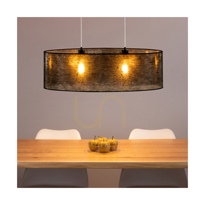 Nevoa Pendelleuchte 2xE27 Max. 40 W, schwarzes Metall / transparentes PVC-Kabel / schwarzer Lampenschirm, 80 cm small 6