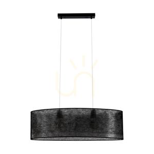 Nevoa Pendelleuchte 2xE27 Max. 40 W, schwarzes Metall / transparentes PVC-Kabel / schwarzer Lampenschirm, 80 cm small 0
