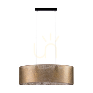 Nevoa Pendelleuchte, 2xE27, Max. 40 W, schwarzes Metall/transparentes PVC-Kabel/goldener Lampenschirm, 80 cm small 4