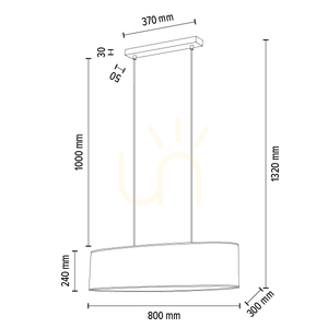 Nevoa Pendelleuchte, 2xE27, Max. 40 W, schwarzes Metall/transparentes PVC-Kabel/goldener Lampenschirm, 80 cm small 6