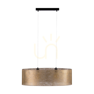 Nevoa Pendelleuchte, 2xE27, Max. 40 W, schwarzes Metall/transparentes PVC-Kabel/goldener Lampenschirm, 80 cm small 0