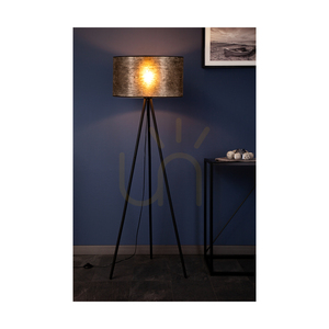 Nevoa Stehlampe 1xE27 Max. 40 W, schwarzes Metall / schwarzes PVC-Kabel / schwarzer Lampenschirm, Ø 50 cm small 2