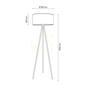 Nevoa Stehlampe 1xE27 Max. 40 W, schwarzes Metall / schwarzes PVC-Kabel / schwarzer Lampenschirm, Ø 50 cm small 4