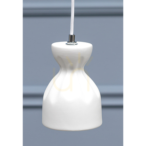 Noelle Pendelleuchte, 7xE14, Max. 40 W, Metall in Chromoptik/weiße Keramikschirme, Ø 38 cm small 2