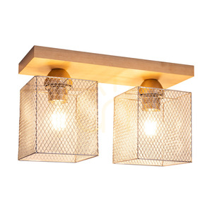 Norman Wood Deckenleuchte, 2xE27, Max. 25 W, Birke/verchromter Metallschirm, 35 cm small 1
