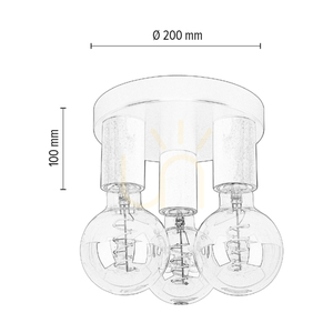 Notri Deckenleuchte, 3xE27, Max. 15-W-LED, gebleichte Eiche/schwarzes Metall, Ø 20 cm small 3