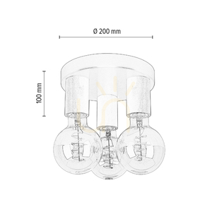 Notri Deckenleuchte, 3xE27, Max. 15-W-LED, Birke/schwarzes Metall, Ø 20 cm small 4