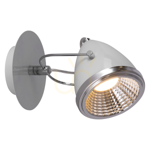 Oliver Wandleuchte, inklusive 1x GU10-LED (max.. 6 W), Weiß/Chrom-Metall, 21 cm small 1