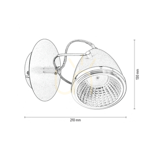 Oliver Wandleuchte, inklusive 1x GU10-LED (max.. 6 W), Weiß/Chrom-Metall, 21 cm small 4
