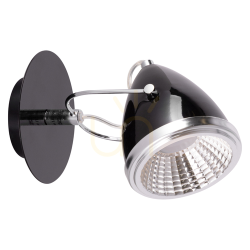 Prüfen Oliver Wandleuchte, inklusive 1x GU10-LED (max.. 6 W), Metall in Schwarz/Chrom, 21 cm