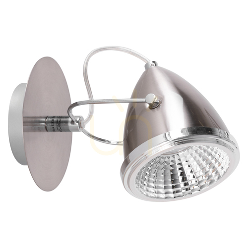 Prüfen Oliver Wandleuchte, inklusive 1x GU10-LED (max.. 6 W), Satin/Chrom-Metall, 21 cm