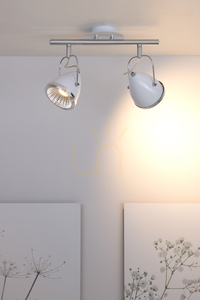 Oliver Deckenleuchte, inklusive 2xGU10-LEDs, max.. 5,5 W, Weiß/Chrom-Metall, 35 cm small 3
