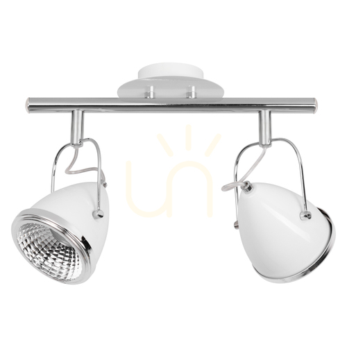 Prüfen Oliver Deckenleuchte, inklusive 2xGU10-LEDs, max.. 5,5 W, Weiß/Chrom-Metall, 35 cm