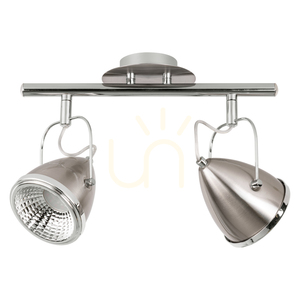 Oliver Deckenleuchte, inklusive 2xGU10-LEDs (max.. 6 W), Satin/Chrom-Metall, 35 cm small 0