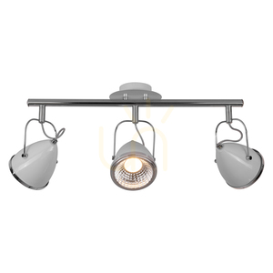 Oliver Deckenleuchte, inklusive 3 GU10-LED-Lampen, max.. 6 W, Weiß/Chrom-Metall, 53 cm small 1