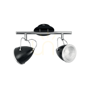 Oliver Incl Deckenleuchte. 2xGU10-LED, max.. 6 W, Metall in Schwarz/Chrom, 35 cm small 1