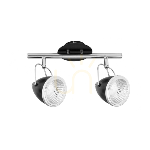 Prüfen Oliver Incl Deckenleuchte. 2xGU10-LED, max.. 6 W, Metall in Schwarz/Chrom, 35 cm