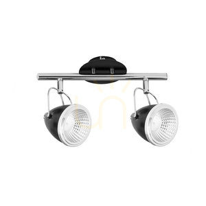 Oliver Incl Deckenleuchte. 2xGU10-LED, max.. 6 W, Metall in Schwarz/Chrom, 35 cm small 0