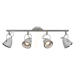 Oliver Deckenleuchte, inklusive 4 GU10-LEDs, max.. 6 W, Weiß/Chrom-Metall, 76 cm small 1