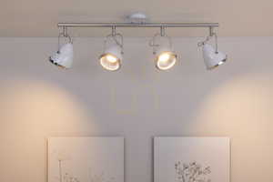 Oliver Deckenleuchte, inklusive 4 GU10-LEDs, max.. 6 W, Weiß/Chrom-Metall, 76 cm small 3