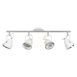 Oliver Deckenleuchte, inklusive 4 GU10-LEDs, max.. 6 W, Weiß/Chrom-Metall, 76 cm small 0