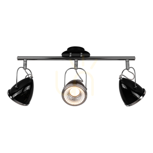 Oliver Deckenleuchte, inklusive 3 GU10-LED-Lampen, max.. 6 W, Metall in Schwarz/Chrom, 53 cm small 1