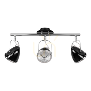 Oliver Deckenleuchte, inklusive 3 GU10-LED-Lampen, max.. 6 W, Metall in Schwarz/Chrom, 53 cm small 0