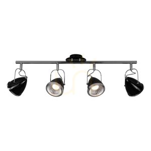 Oliver Incl Deckenleuchte. 4xGU10-LED, max.. 6 W, Metall in Schwarz/Chrom, 76 cm small 1