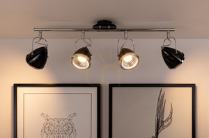 Oliver Incl Deckenleuchte. 4xGU10-LED, max.. 6 W, Metall in Schwarz/Chrom, 76 cm small 3