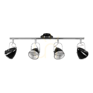 Oliver Incl Deckenleuchte. 4xGU10-LED, max.. 6 W, Metall in Schwarz/Chrom, 76 cm small 0
