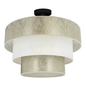 Ora Deckenleuchte, 1xE27, Max. 40 W, schwarzes Metall/gold-cremefarbener Lampenschirm, Ø 45 cm small 0