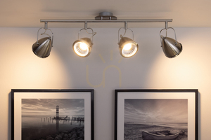 Oliver Deckenleuchte, inklusive 4 GU10-LEDs (max.. 6 W), Satin/Chrom, 76 cm small 3