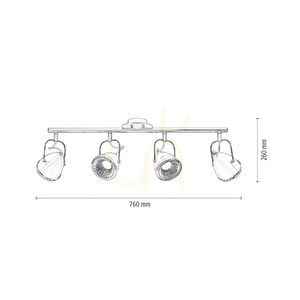 Oliver Deckenleuchte, inklusive 4 GU10-LEDs (max.. 6 W), Satin/Chrom, 76 cm small 4