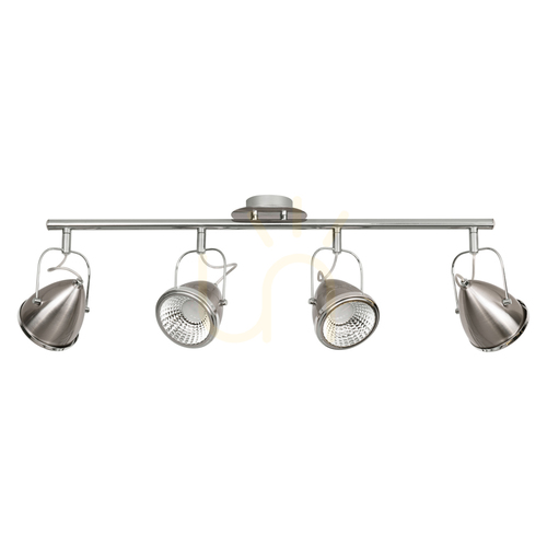 Prüfen Oliver Deckenleuchte, inklusive 4 GU10-LEDs (max.. 6 W), Satin/Chrom, 76 cm