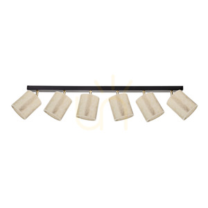 Ora Deckenleuchte, 6xE27, Max. 25 W, schwarz-goldenes Metall/goldener Schirm, 127 cm small 0