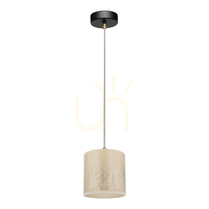 Ora Pendelleuchte, 1xE27, Max. 25 W, schwarzes Metall/transparentes PVC-Kabel/goldener Lampenschirm, Ø 15 cm small 0