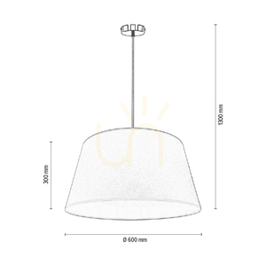 Ora Pendelleuchte, 1xE27, Max. 40 W, schwarzes Metall/transparentes PVC-Kabel/goldener Lampenschirm, Ø 60 cm small 3