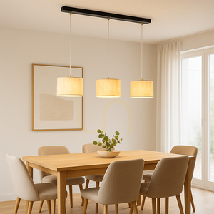 Ora Pendelleuchte, 3xE27, Max. 40 W, schwarzes Metall/transparentes PVC-Kabel/goldener Lampenschirm, 100 cm small 2