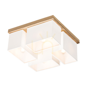 Paloma Deckenleuchte, 4xE27, Max. 25 W, geölte Eiche/Weiß, 45 cm Lampenschirm small 5