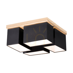 Paloma Deckenleuchte, 4xE27, Max. 25 W, geölte Eiche/Schwarz, 45 cm Lampenschirm small 1