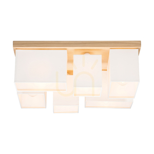Deckenleuchte „Paloma“, 6xE27, Max. 25 W, geölte Eiche/Weiß, 55 cm Lampenschirm small 5