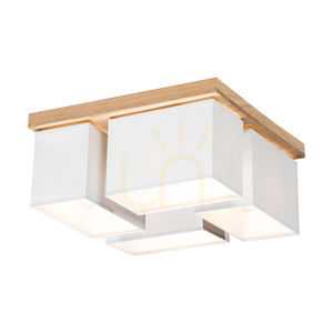 Paloma Deckenleuchte, 4xE27, Max. 25 W, geölte Eiche/Grau, 45 cm Lampenschirm small 1